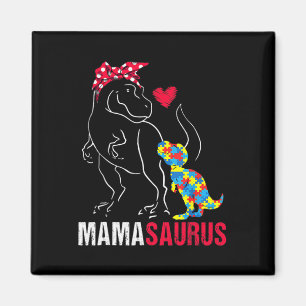 Mamasaurus T Rex Dinosaur Mama Saurus Autism Aware Magnet