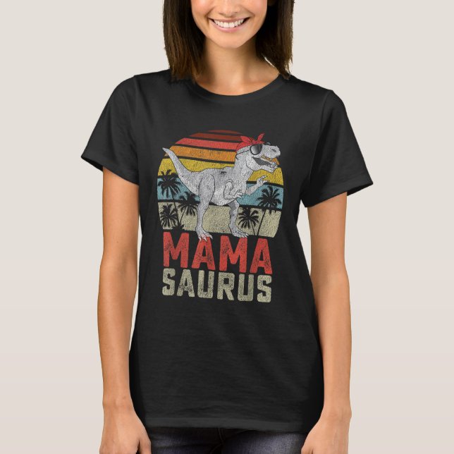 Mamasaurus T Rex Dinosaur Mama Saurus Familienmatt T-Shirt (Vorderseite)