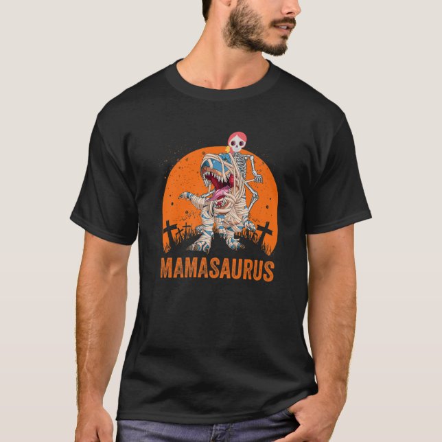 Mamasaurus T Rex Dinosaur Mama Saurus Funny Sunset T-Shirt (Vorderseite)