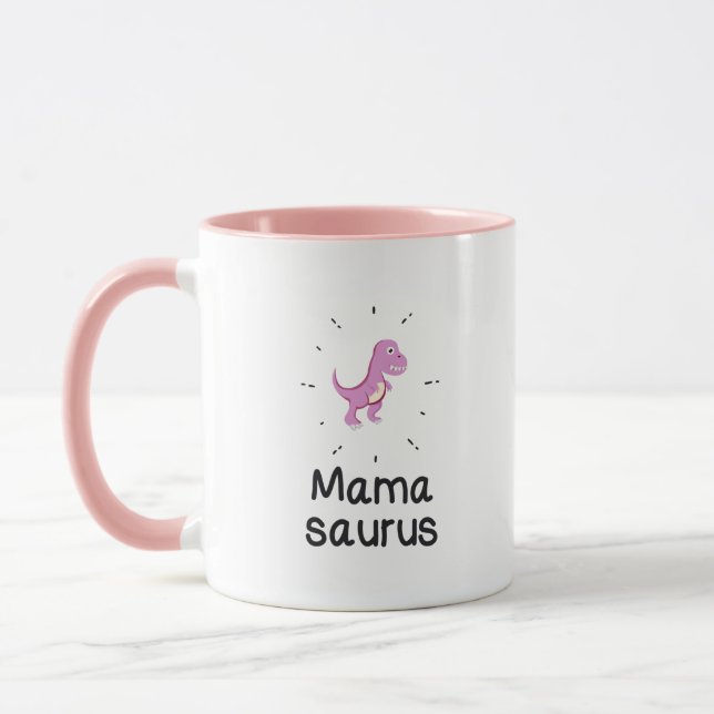 Mamasaurus T-Rex Dinosaurier-Mama-Mutter-Tag Tasse (Links)