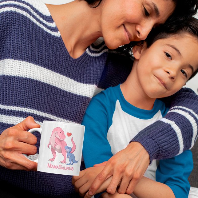 MamaSaurus T-Rex und Baby Boy Dinosaurier Kaffeetasse (Von Creator hochgeladen)