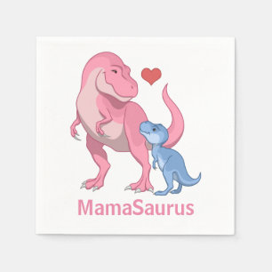 MamaSaurus T-Rex und Baby Boy Dinosaurier Serviette