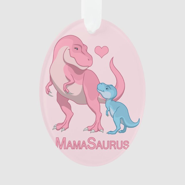 MamaSaurus T-Rex und Baby-Dinosaurier Ornament (Vorderseite)