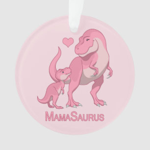 MamaSaurus T-Rex und Baby-Dinosaurier Ornament