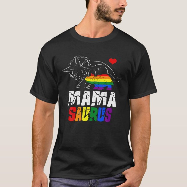 Mamasaurus Triceratops Mama Saurus Rex Gay LGBT Pr T-Shirt (Vorderseite)