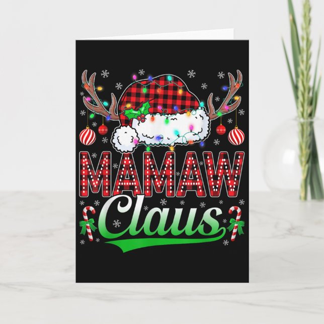 Mamaw Claus Christmas Lights Matching Family Xmas  Karte (Vorderseite)