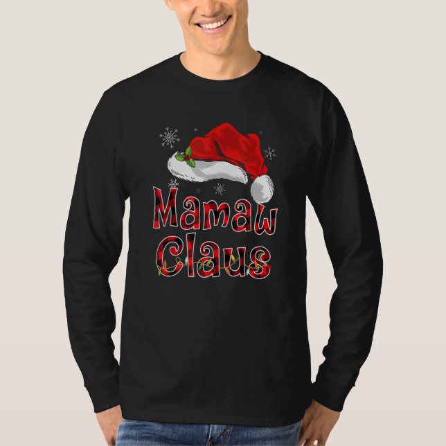 Mamaw Claus Christmas Red Plaid Family Matching Pa T-Shirt (Vorderseite)