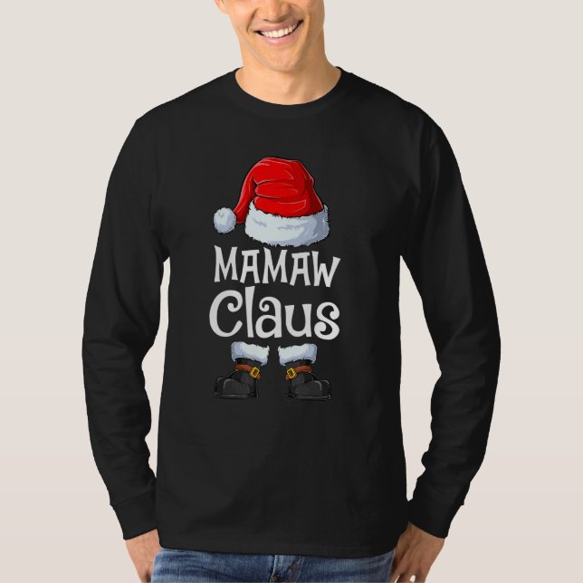 Mamaw Claus Family Matching Mamaw Claus Pajama T-Shirt (Vorderseite)