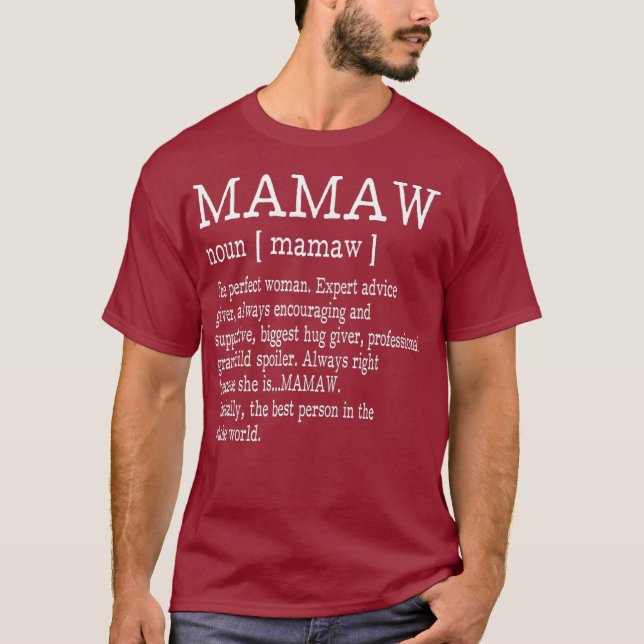 Mamaw Definition Großmutter Muttertag gibt Frauen T-Shirt (Vorderseite)