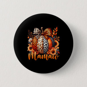 Mamaw Erntedank Leopard Pumpkin Sonnenblume Coque Button