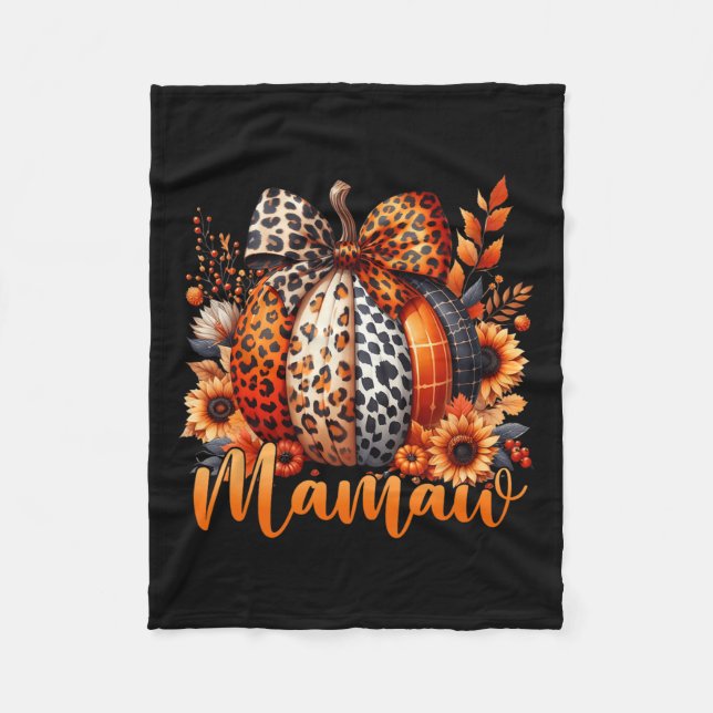 Mamaw Erntedank Leopard Pumpkin Sonnenblume Coque Fleecedecke (Vorderseite)