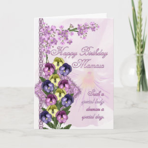 Mamaw Geburtstags-Karte - Pansy Karte