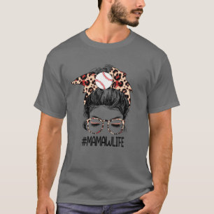 Mamaw Life Baseball Frauen Muttertag Messy Bun L T-Shirt