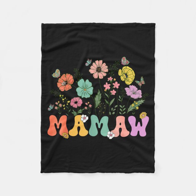 Mamaw Muttertag für Oma Wildblumen-Blumen Fleecedecke (Vorderseite)