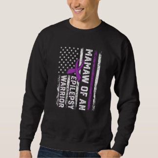 Mamaw of a Warrior Epilepsy Purple Ribbon Support  Sweatshirt