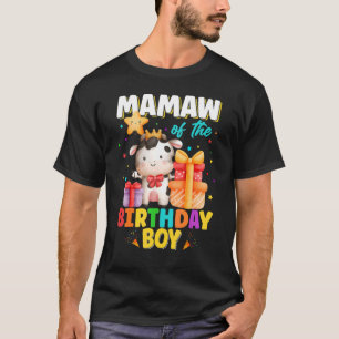 Mamaw of the Birthday Boy Cow Farm Animals Family T-Shirt