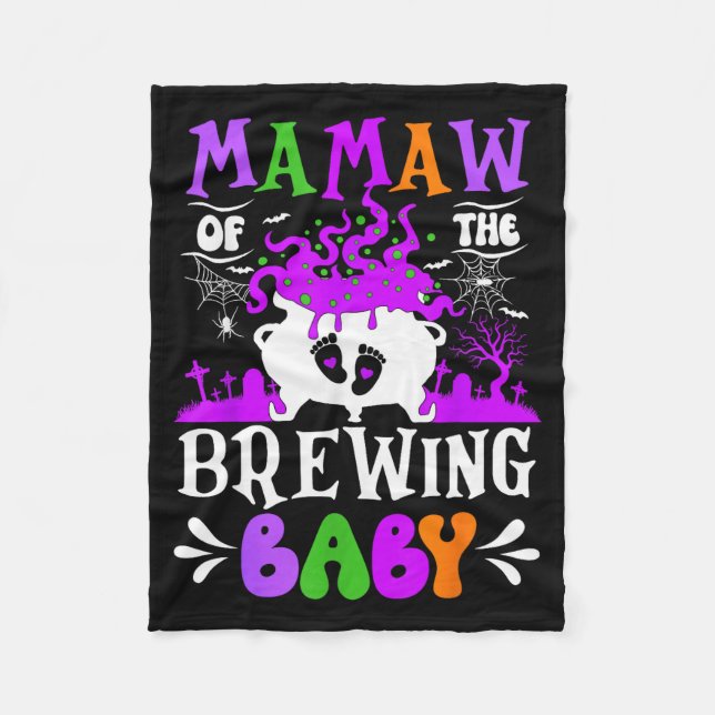 Mamaw Of The Brewing Baby Grandma To Be Halloween  Fleecedecke (Vorderseite)