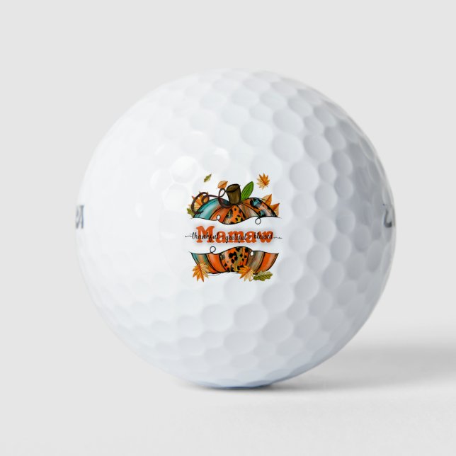 Mamaw Pumpkin Leopard Mamaw Dankful Grateful Bles Golfball (Vorderseite)