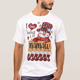 mamaw Snowman I Liebe ist ein mamaw Weihnachten Fu T-Shirt