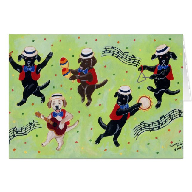 Mambo-Labrador-Musiker-Malen (Vorderseite (Horizontal))