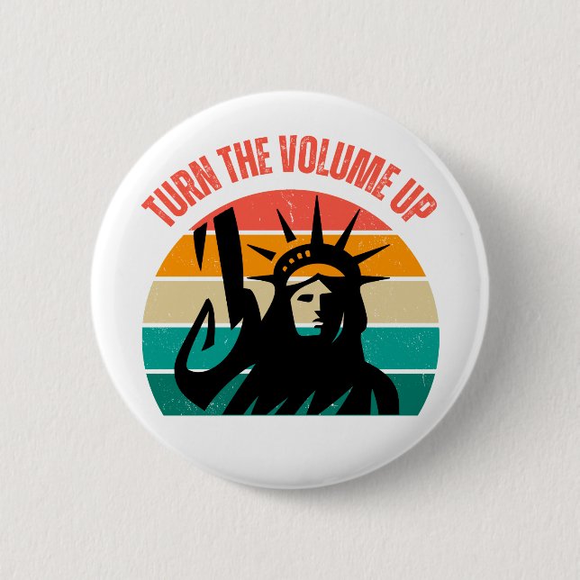 Mamdani Turn The Volume Up New York Mayor Button (Vorderseite)