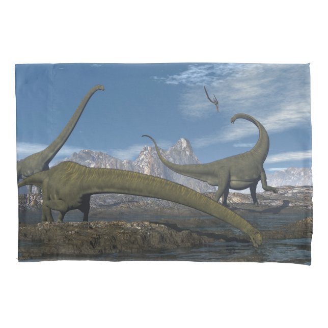 Mamenchisaurus dinosaurier herd - 3D rendern Kissenbezug (Vorderseite)