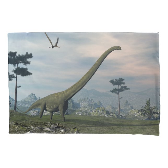 Mamenchisaurus dinosaurier Spaziergang - 3D render Kissenbezug (Vorderseite)