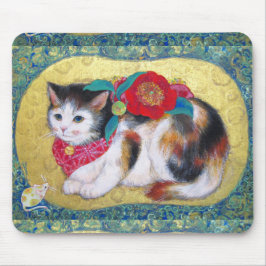 Mameneko: The Camellia Kitten Mousepad