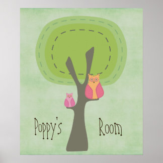 Mami & Baby Owl Kinderzimmer Kinderzimmer Poster