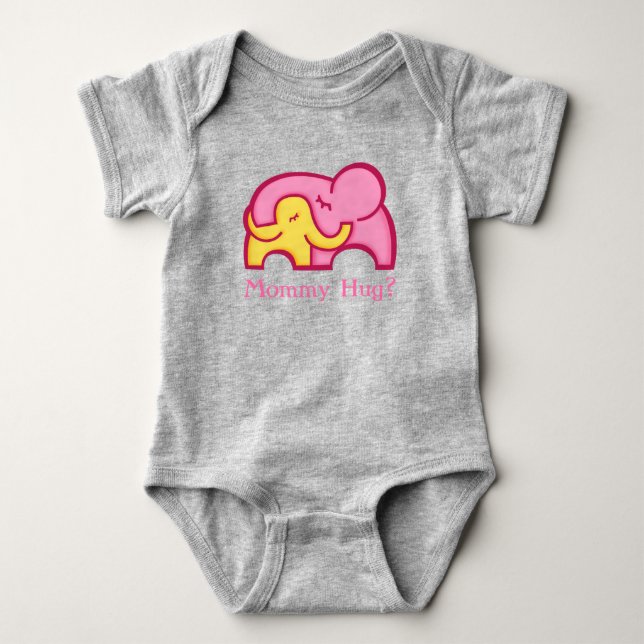 Mami? Baby und Mama Elefant Babytee Strampler (Vorderseite)