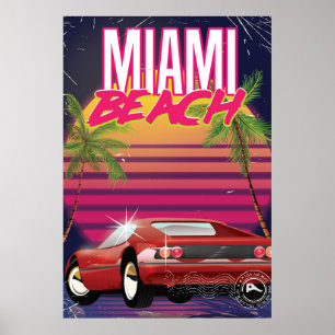 Mami Beach Vintage Reiseplakat Poster