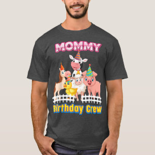 Mami des Geburtstags Crew Bauer Farmtiere Mat T-Shirt