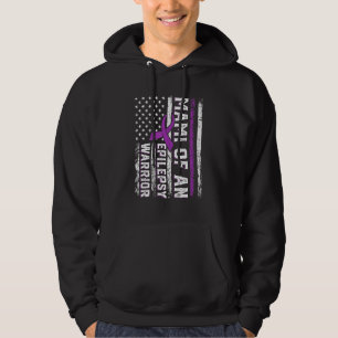 Mami eines Kriegers Epilepsie Lila Band Unterstütz Hoodie