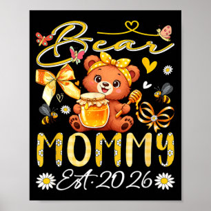 Mami Est 2026 Florale Fliege Müttertag Bär Poster