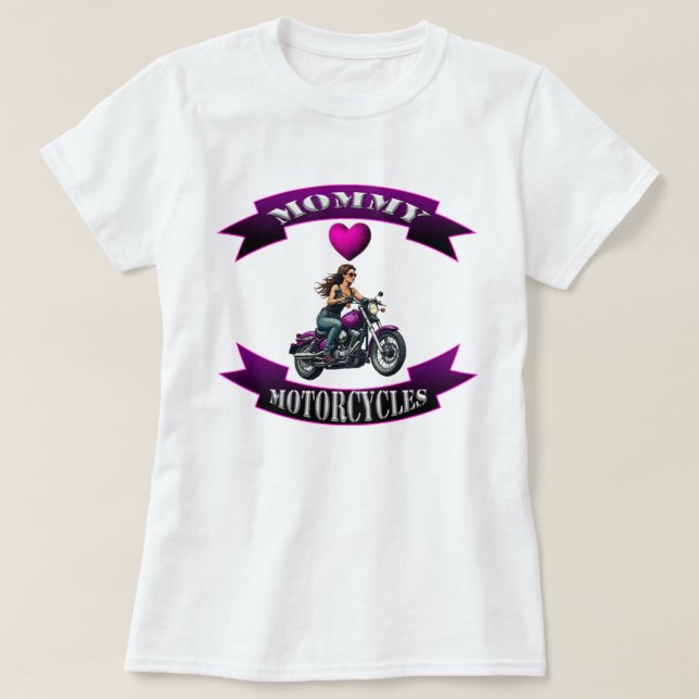 Mami liebt Motorräder T-Shirt (Design vorne)