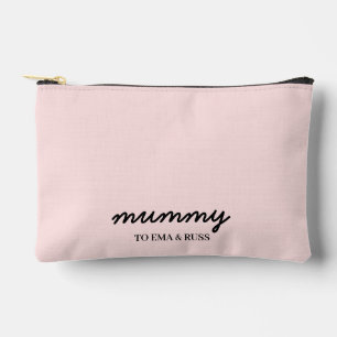 Mami modernes personalisiertes Kinder Namen Blush  Zubehörtasche