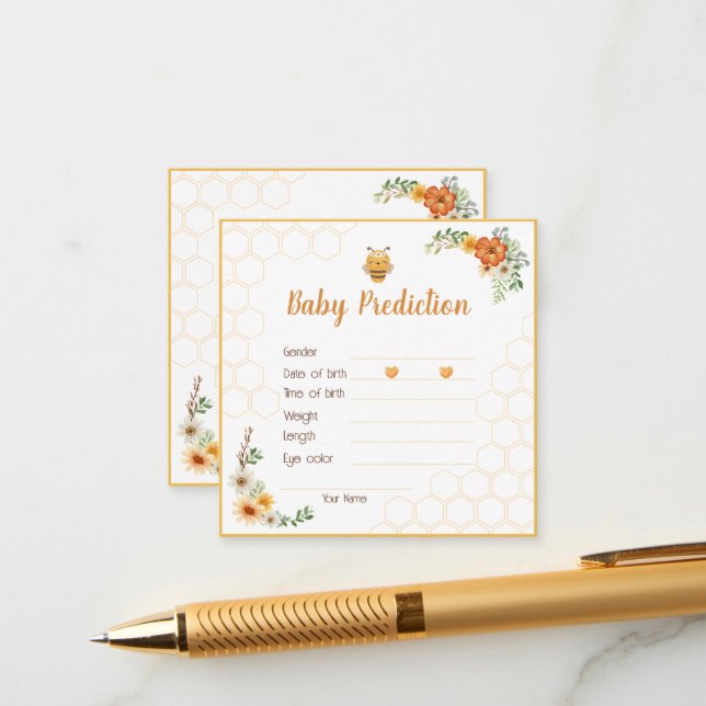 Mami muss Baby Shower Predication sein Begleitkarte (Vorderseite/Rückseite Beispiel)