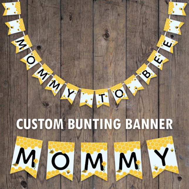Mami to be 🐝 Baby Shower Watercolor Hummel Bienen Wimpelkette (Custom "Mommy to Bee" Bunting Banner -- customize on screen now!)