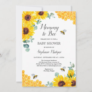 Mami to be Honeycomb Sunflower Baby Shower Einladung