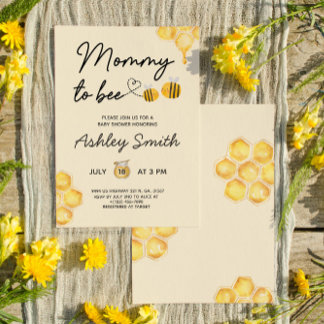 Mami to be Niedlich Yellow Watercolor Baby Shower Einladung