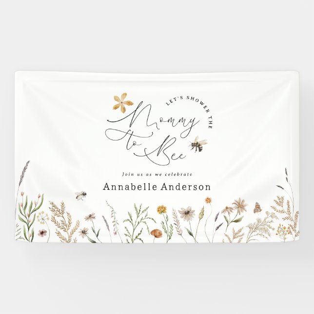 Mami to be Wildblume Babydusche Banner (Horizontal)