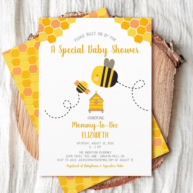 Mami to bee Baby Shower Gender Neutral Niedlich Sw Einladung (Von Creator hochgeladen)