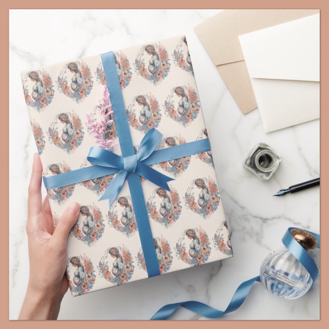 Mami, um eine florale Wasserfarbe erwarten Mutter Geschenkpapier (Von Creator hochgeladen)