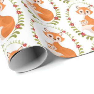 Mami und Baby Boy Woodland Fox Packung Geschenkpapier