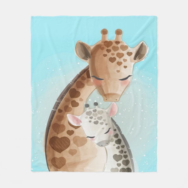 Mami und Baby Giraffe Niedliche Baby Geschenkidee Fleecedecke (Vorderseite)