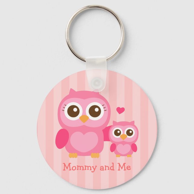 Mami und ich, Niedliche Babyschale, rosa Schlüsselanhänger (Vorderseite)