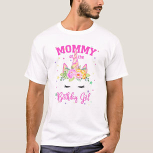 Mami vom Geburtstagskind! Unicorn Face Theme Gif T-Shirt
