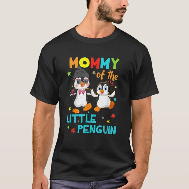 Mami von kleinen Pinguin Geburtstagsfamilie Shirts (Vorderseite)