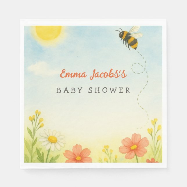 Mami zu Gender Neutral Baby Shower Napkins Serviette (Vorderseite)
