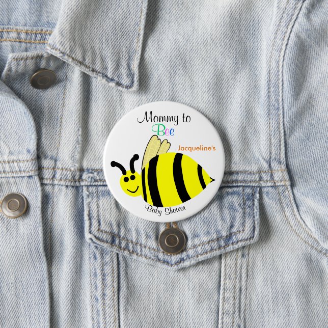 Mami zu Niedlicher gelber Hummelsäulendusche Button (Beispiel)